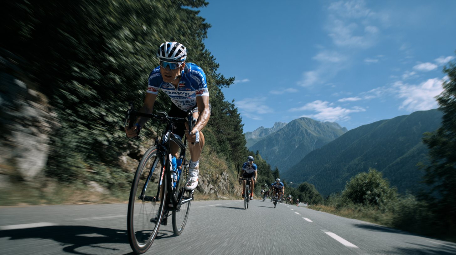 Road cyclist on a mountain road